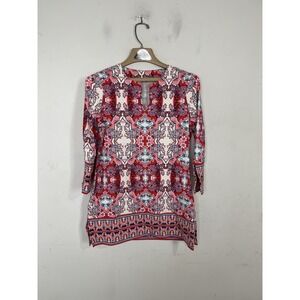 Coolibar Womens Shirt XS Pink UPF 50+ Floral Preppy Beachy St Lucia Travel